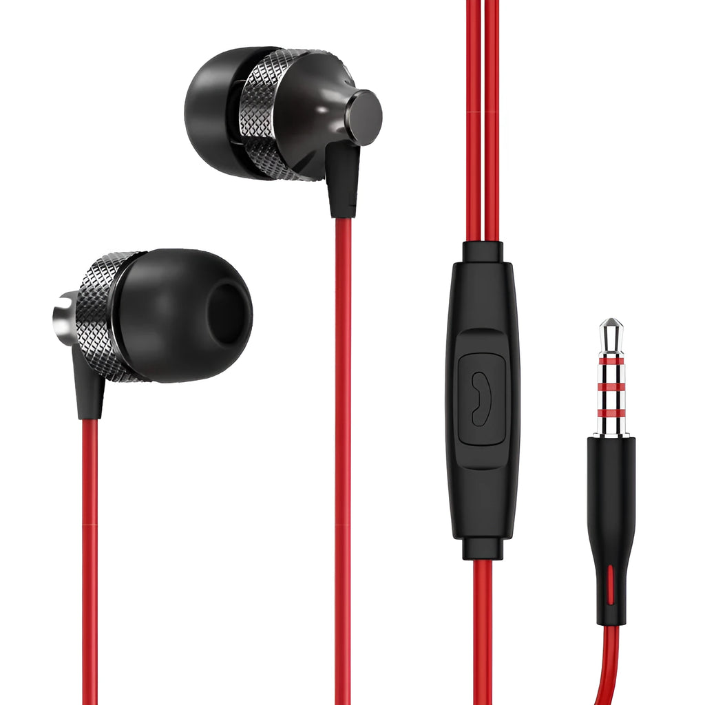 Copper metal in-ear headphones with wheat coloured cable in black colour option