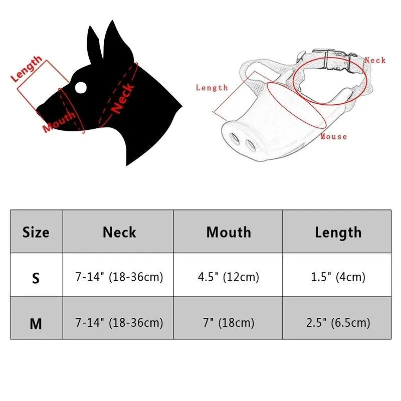 Blue and green silicone anti-bite mouth covers for dogs and pet pigs in two sizes