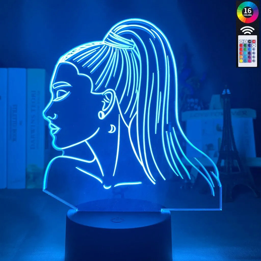 Acrylic 3D night light with European design and colourful black base