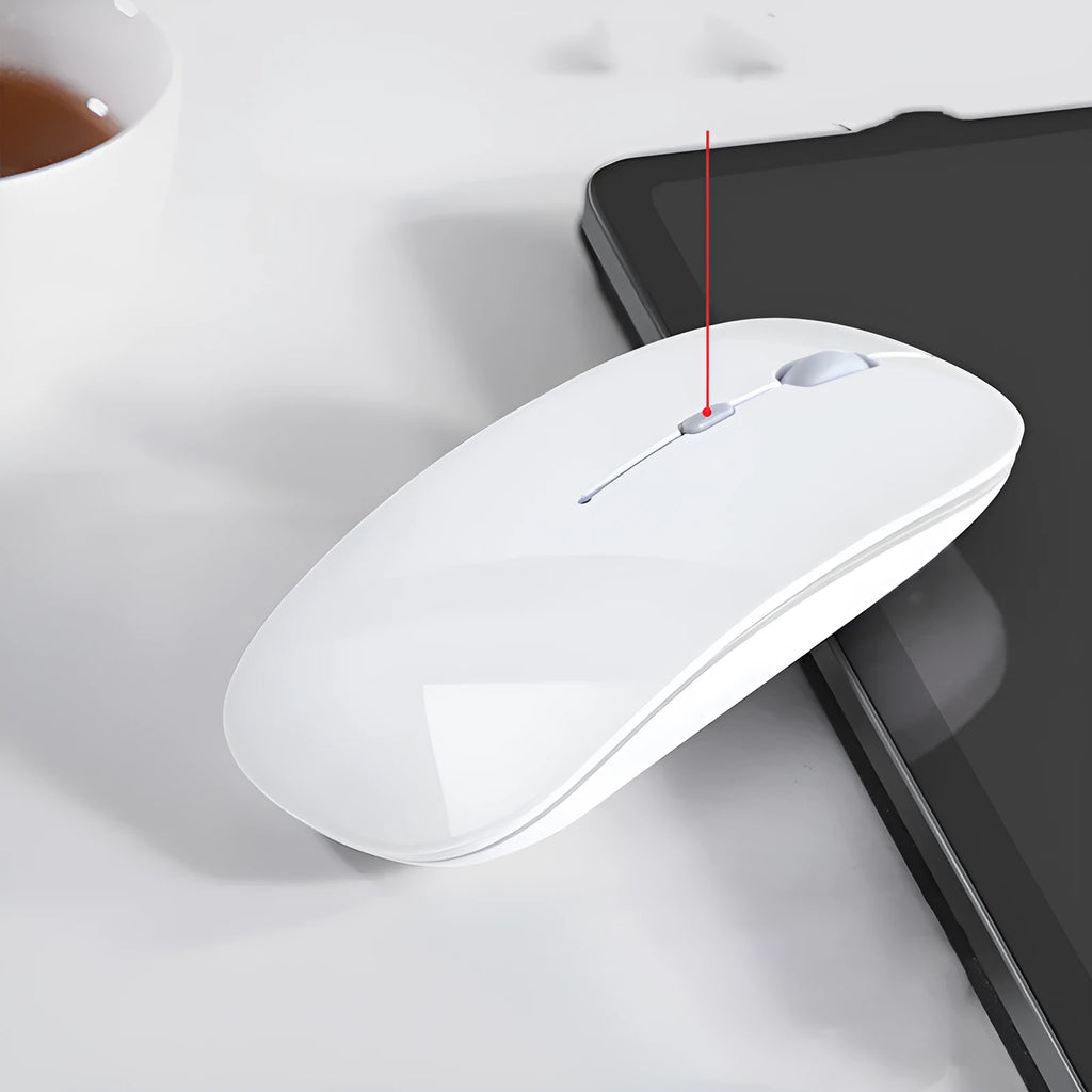 Wireless Bluetooth mouse in black compatible with Apple iPad and laptop with 1600dpi optical sensor