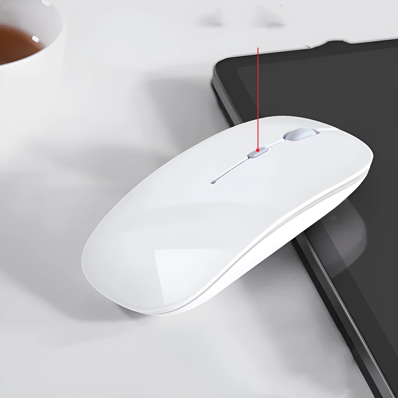 Wireless Bluetooth mouse in black compatible with Apple iPad and laptop with 1600dpi optical sensor