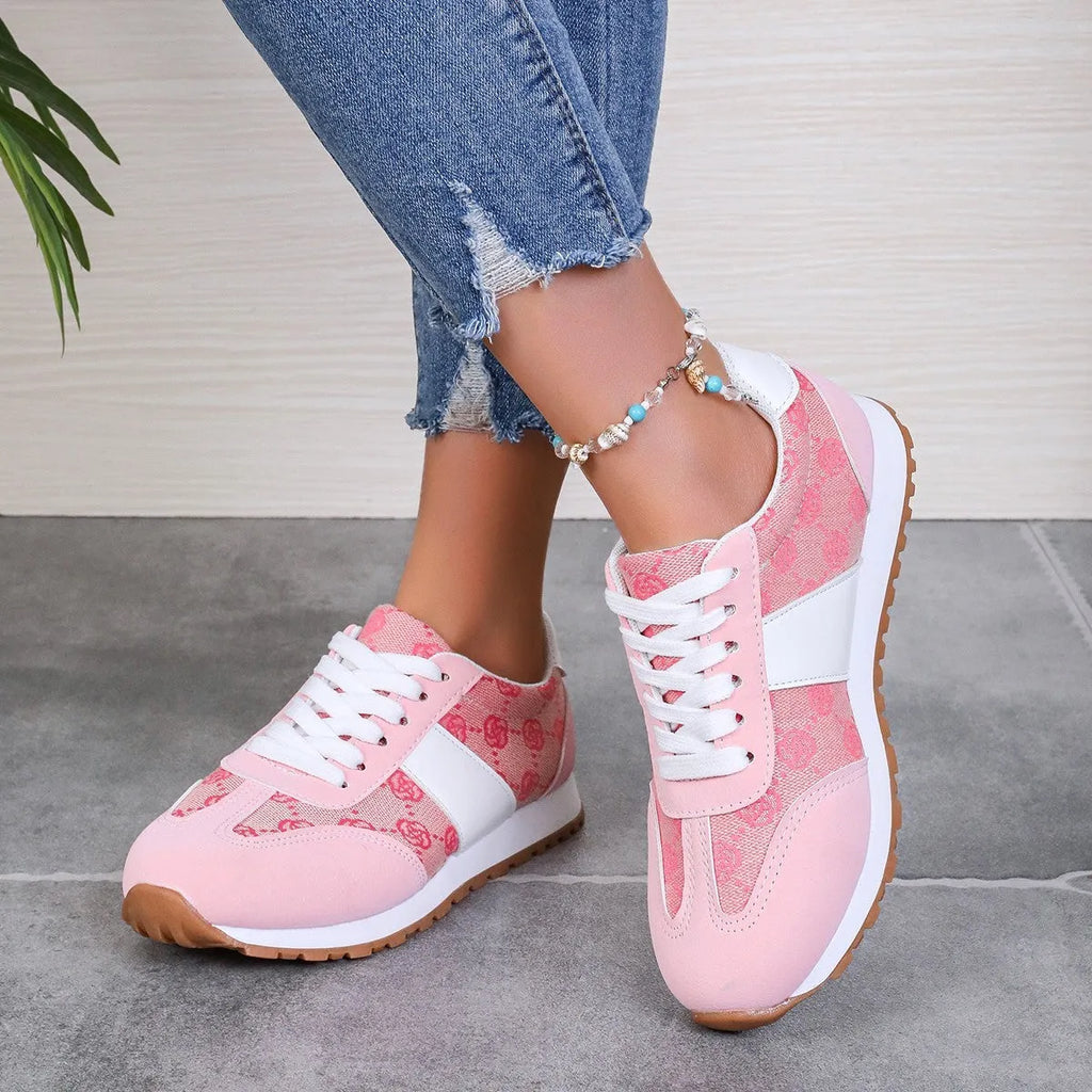 Women's khaki lace-up casual shoes with cross strap and flat heel design