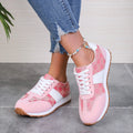 Women's khaki lace-up casual shoes with cross strap and flat heel design