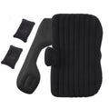 Inflatable car mattress in dark blue with flocking surface and two pillows for SUV camping