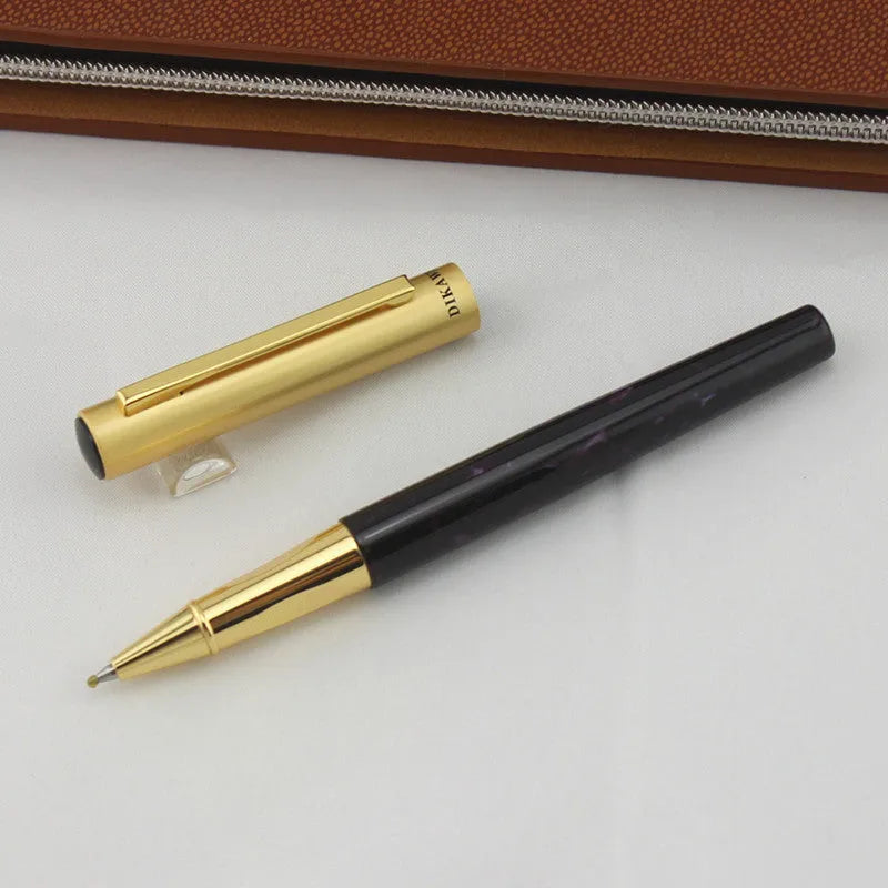 Baozhu pen with metal shell shown in seven colour options including coffee, purple, grey, and black.