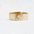 Gold electroplated copper women's ring with a cubic zirconia stone, shown in size 8.