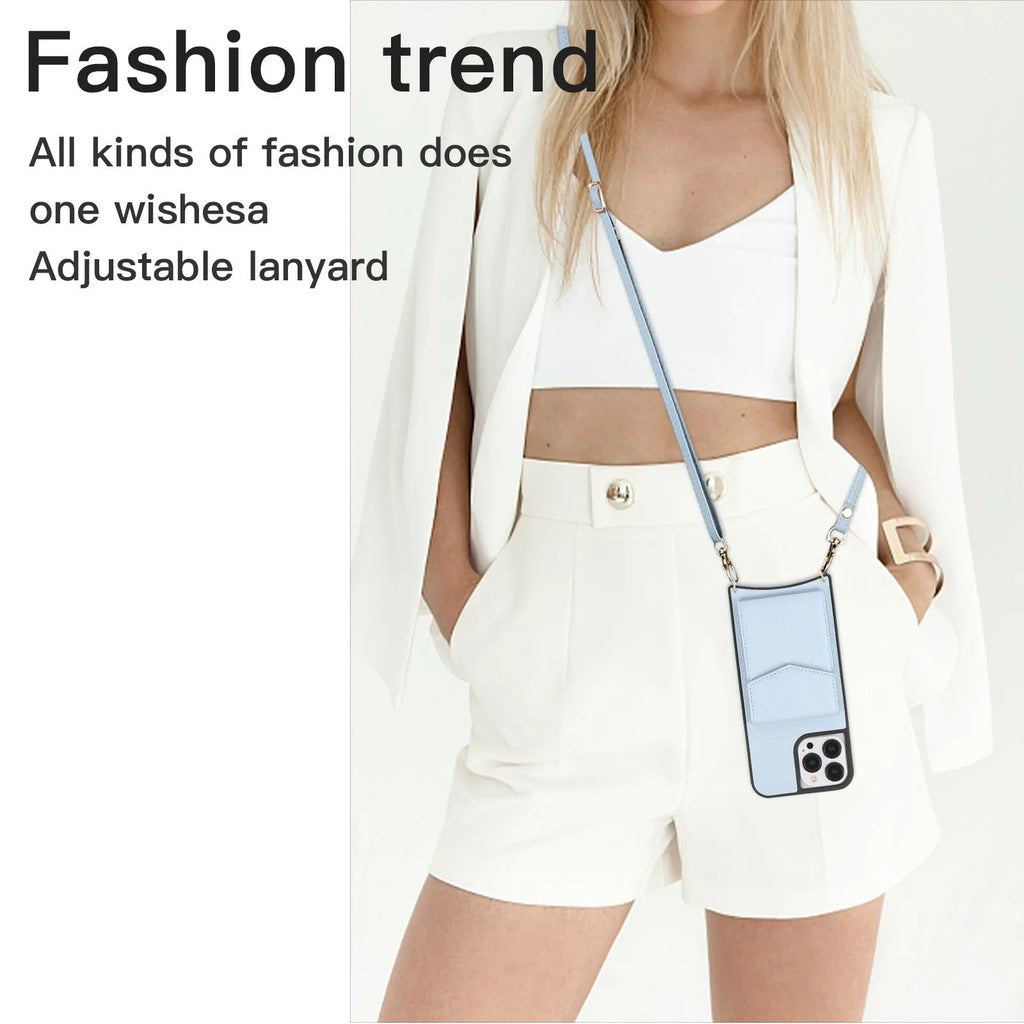 Inclined straddle fishtail style TPU leather phone case for iPhone in solid colours.