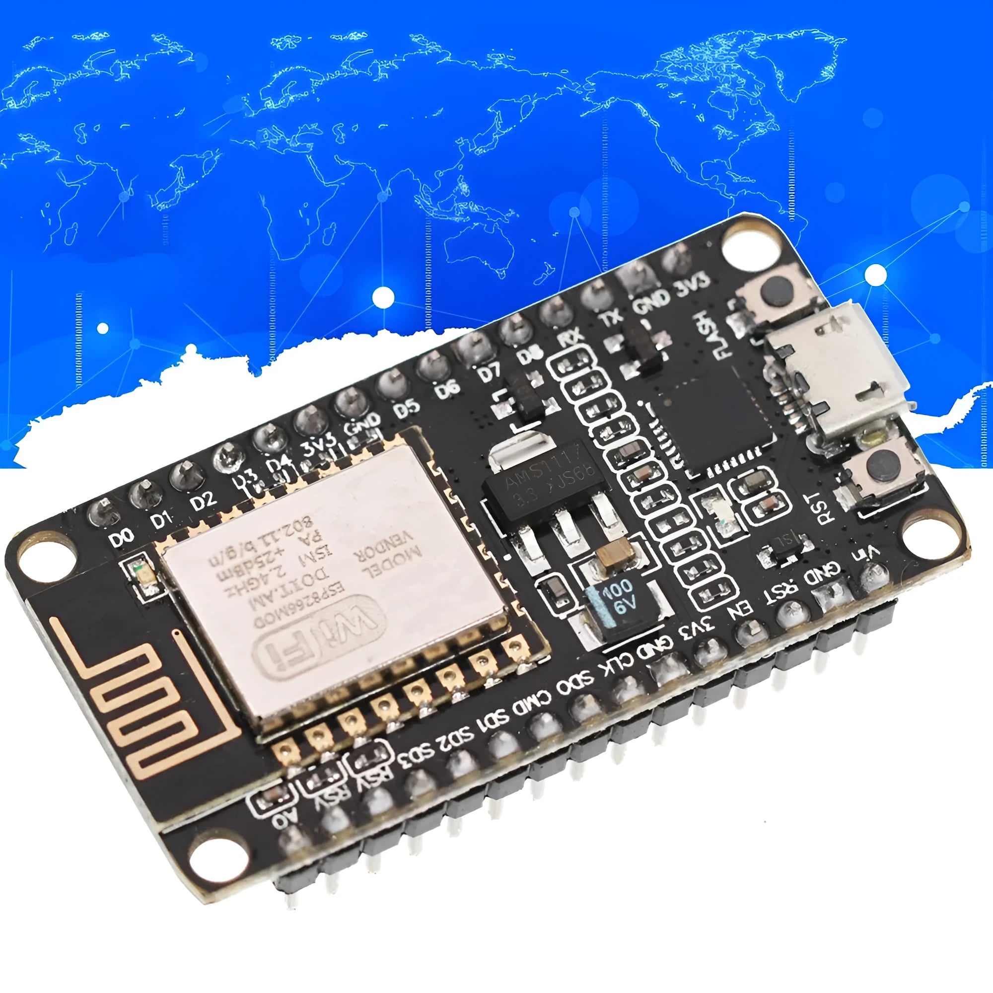 NodeMcu Lua WIFI development board with ESP8266 module and CH340G interface chip