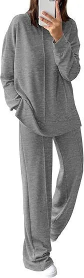 Women's long sleeve polyester jogging suit set shown in army green, available in five other colours.