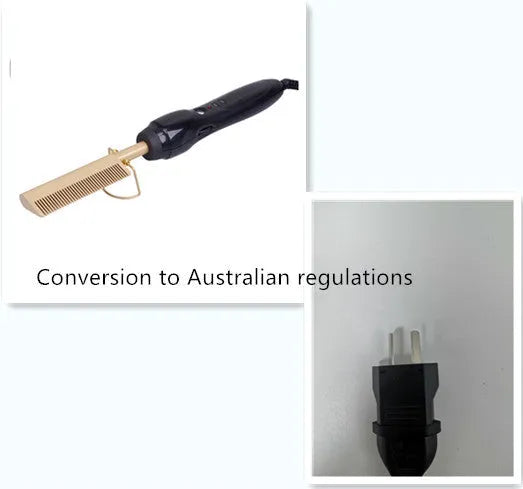 Multifunctional gold ceramic hair comb with 21-30mm thermal conductor and temperature control dial