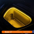 Tesla Model 3 and Y front centre console ambient lighting kit in soft silicone with three colour options.