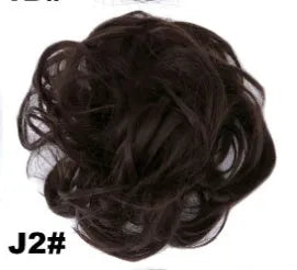 Fluffy drawstring curly hair bun ring set in 1B style with chemical fibre construction, popular in Europe Japan South Korea for women