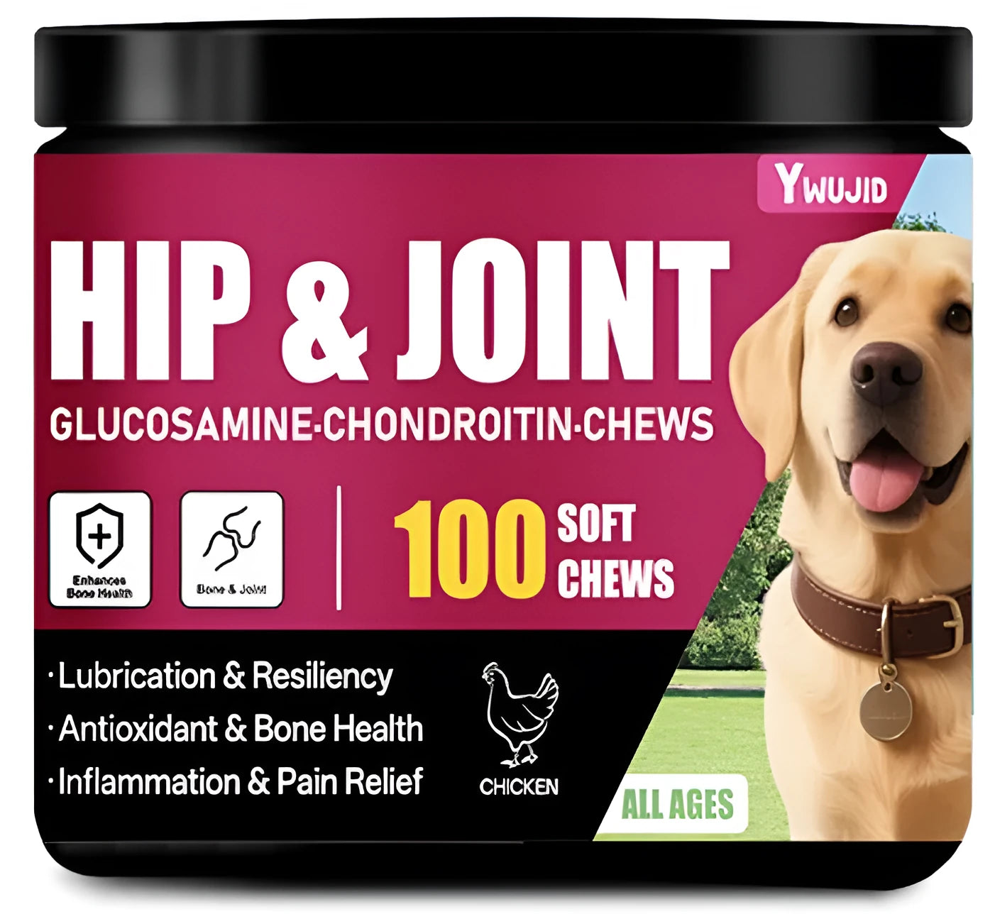 Canister of chondroitin chewable soft granules dietary supplement, 300g contents