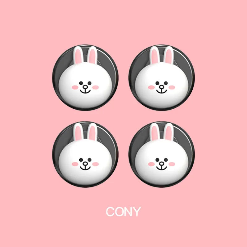 Cartoon PVC car interior paste small hook with non-marking adhesive in BROWN CHOCO CONY SALLY styles
