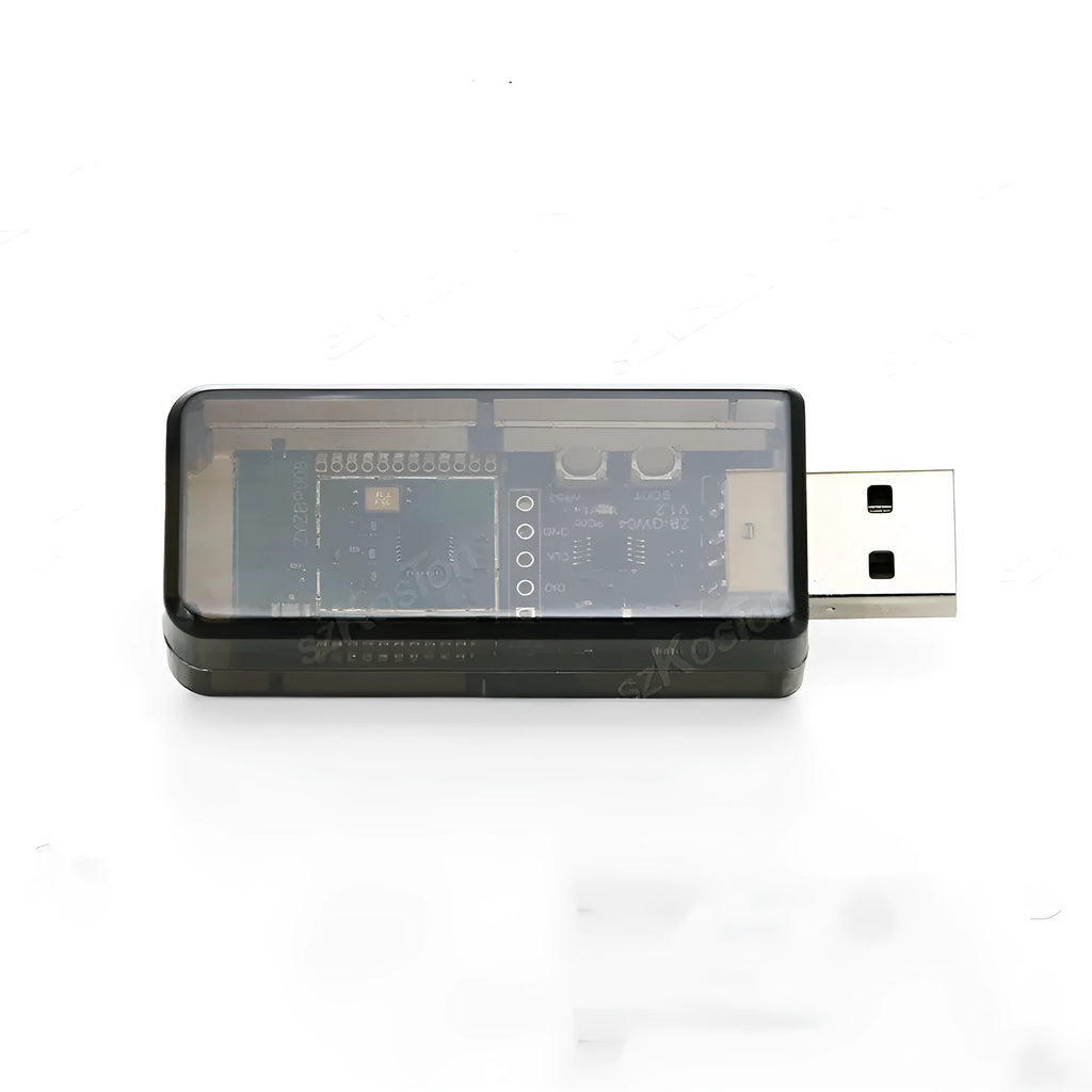 Silicon Labs EFR32MG21 Zigbee USB dongle in a white plastic housing.