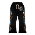 Black mid waist elastic waistband sweatpants for men and women, size XXS to 5XL, cotton blend