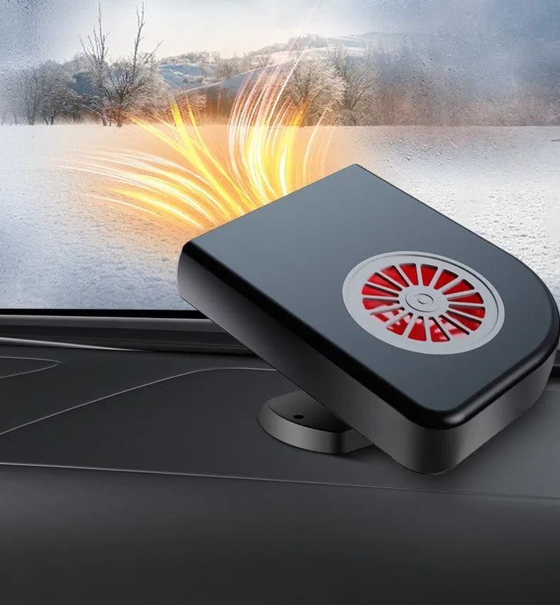 Black ABS vehicle-mounted heater for car defrosting and defogging.