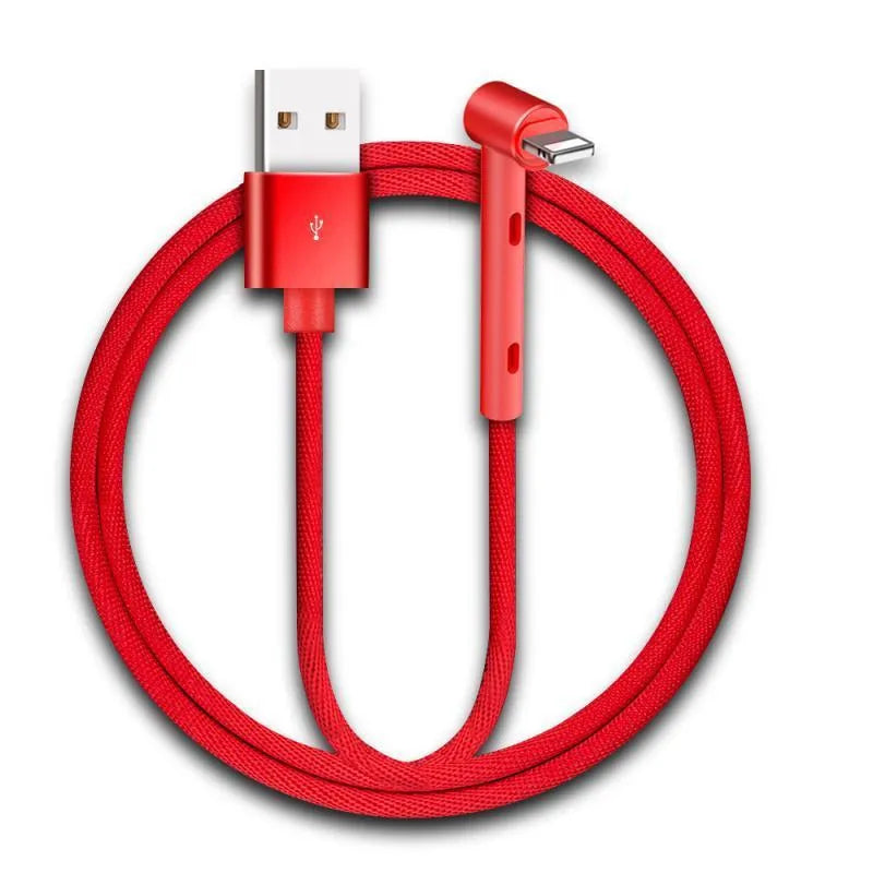 Creative mobile phone elbow charging cable with multiple interfaces in black for Apple iPhone