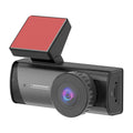 Black wifi connected car dashcam with touch screen and wide angle lens