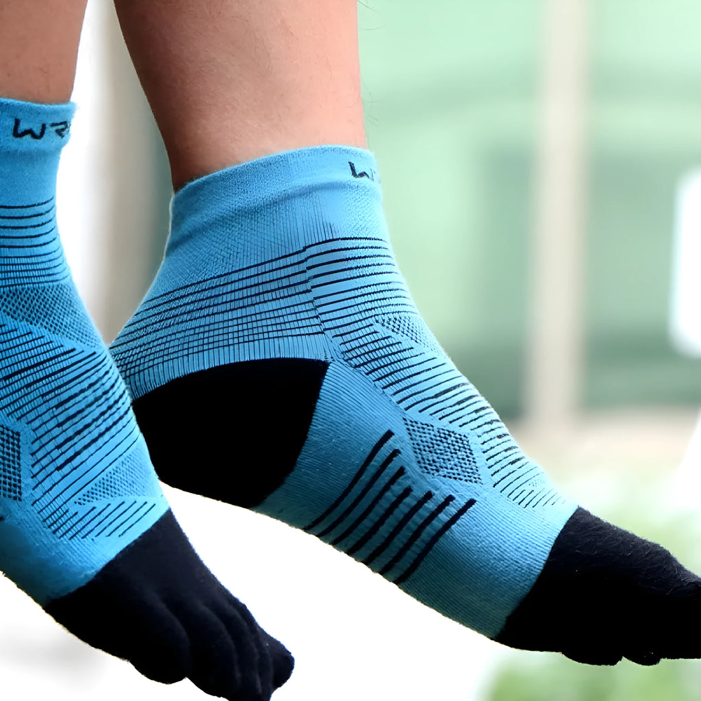 Professional sports toe socks with separated toes in blue colour