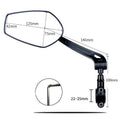 HD wide angle convex rearview mirror for bicycle with aluminium base clamped to handlebar