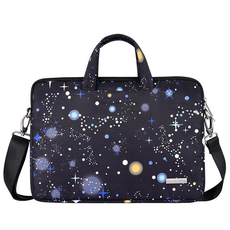 Black waterproof polyester laptop liner bag for 13-inch notebook slim profile