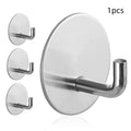 Black and sanded stainless steel self-adhesive hooks with 3kg load capacity for wall mounting.