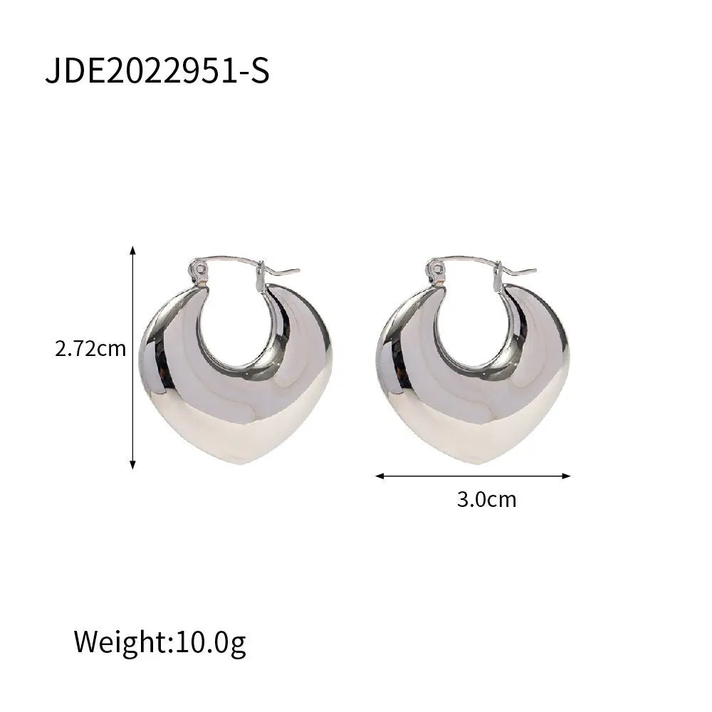 Stainless steel geometric quadrilateral earrings with electroplated finish in colour JDE0107038