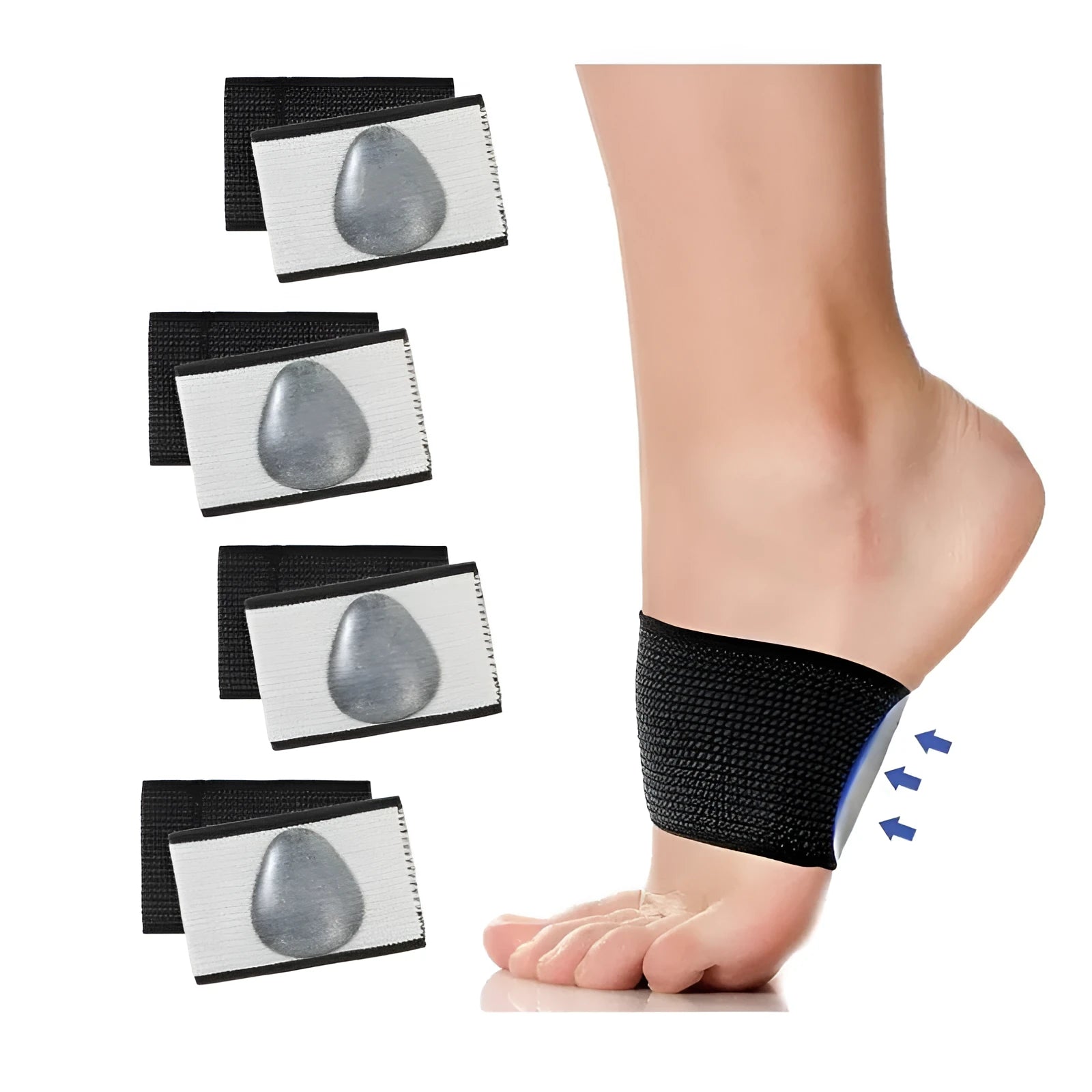 PU elastic foot bandage cover with arch support in ordinary and heart style designs