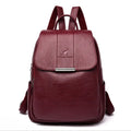 Fashion backpack in PU material with dimensions 30x24x12cm, shown in five colours including Black and Grey