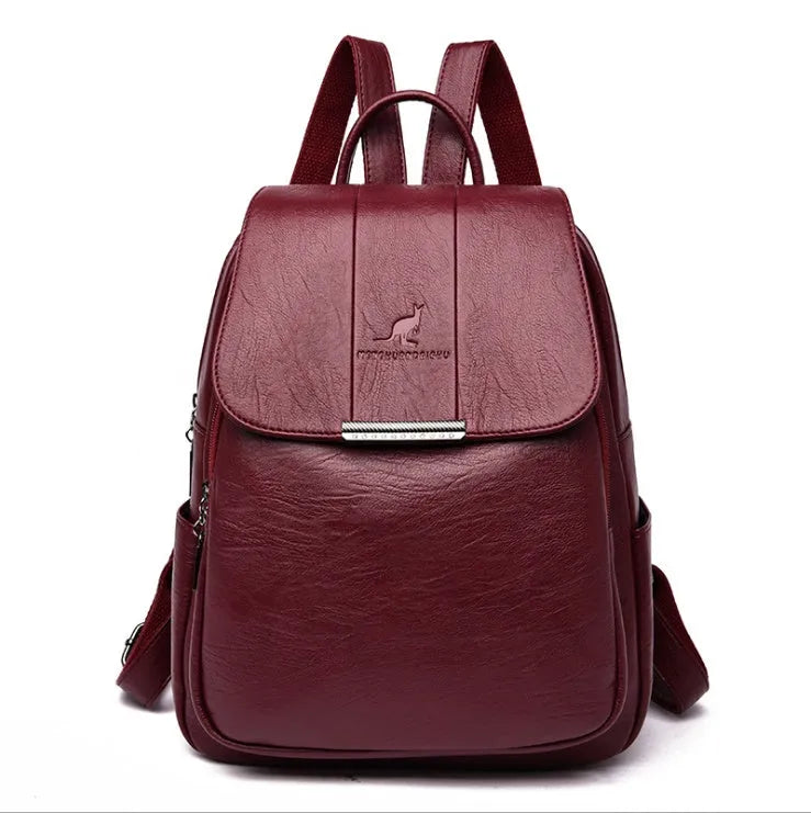 Fashion backpack in PU material with dimensions 30x24x12cm, shown in five colours including Black and Grey