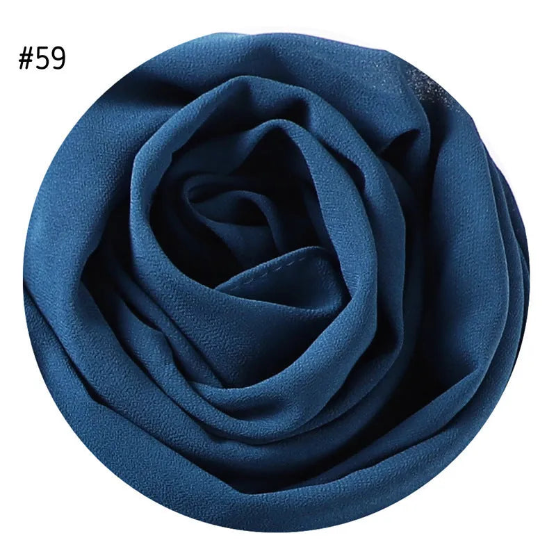 Women's solid colour pearl chiffon scarf 180x70cm lightweight polyester scarf for daily use