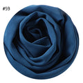 Women's solid colour pearl chiffon scarf 180x70cm lightweight polyester scarf for daily use