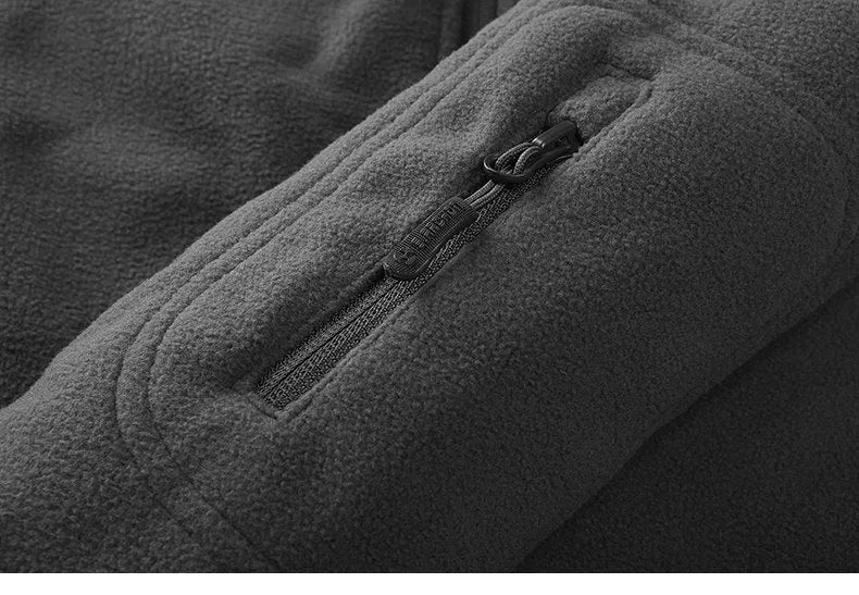 Thick military army fleece tactical jacket for men, windproof thermal, solid army green, turn-down collar