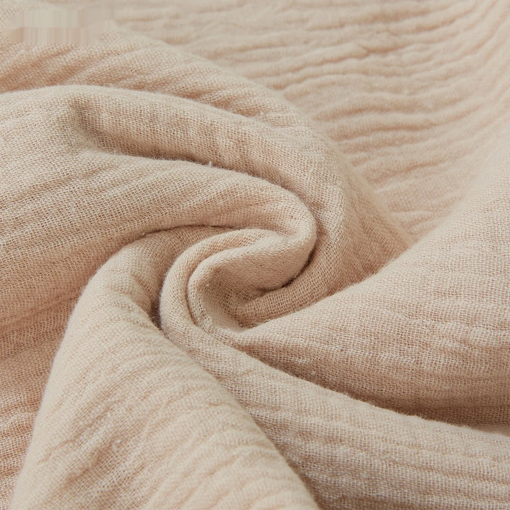 Baby sleeveless gauze sleeping bag in khaki with pure cotton lining, 70cm length for 0-18 months