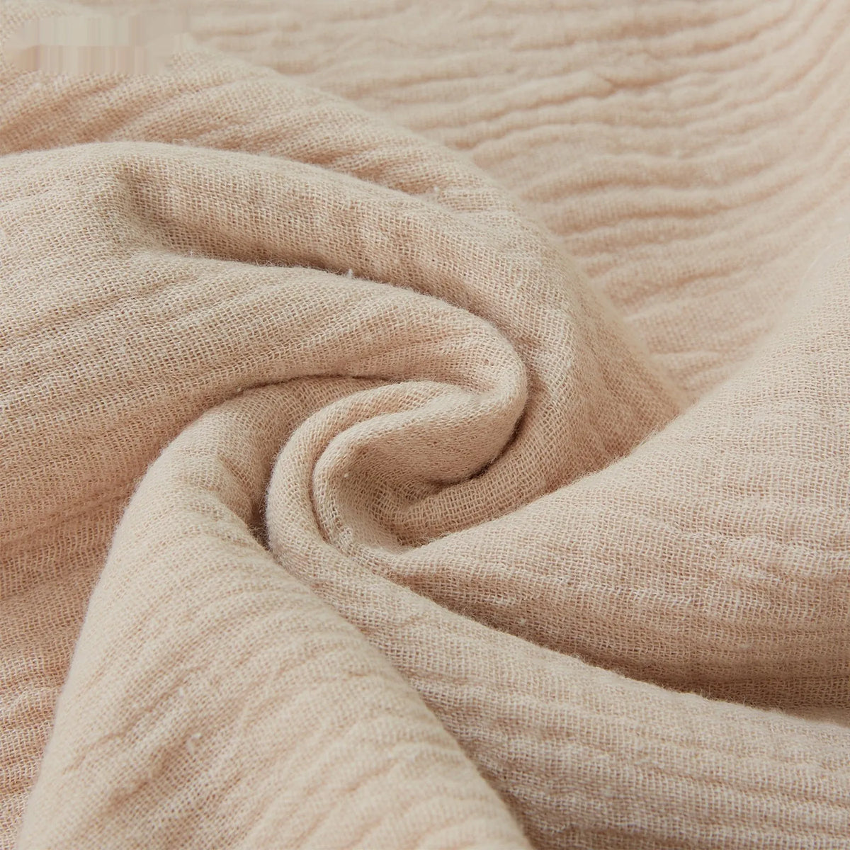 Baby sleeveless gauze sleeping bag in khaki with pure cotton lining, 70cm length for 0-18 months