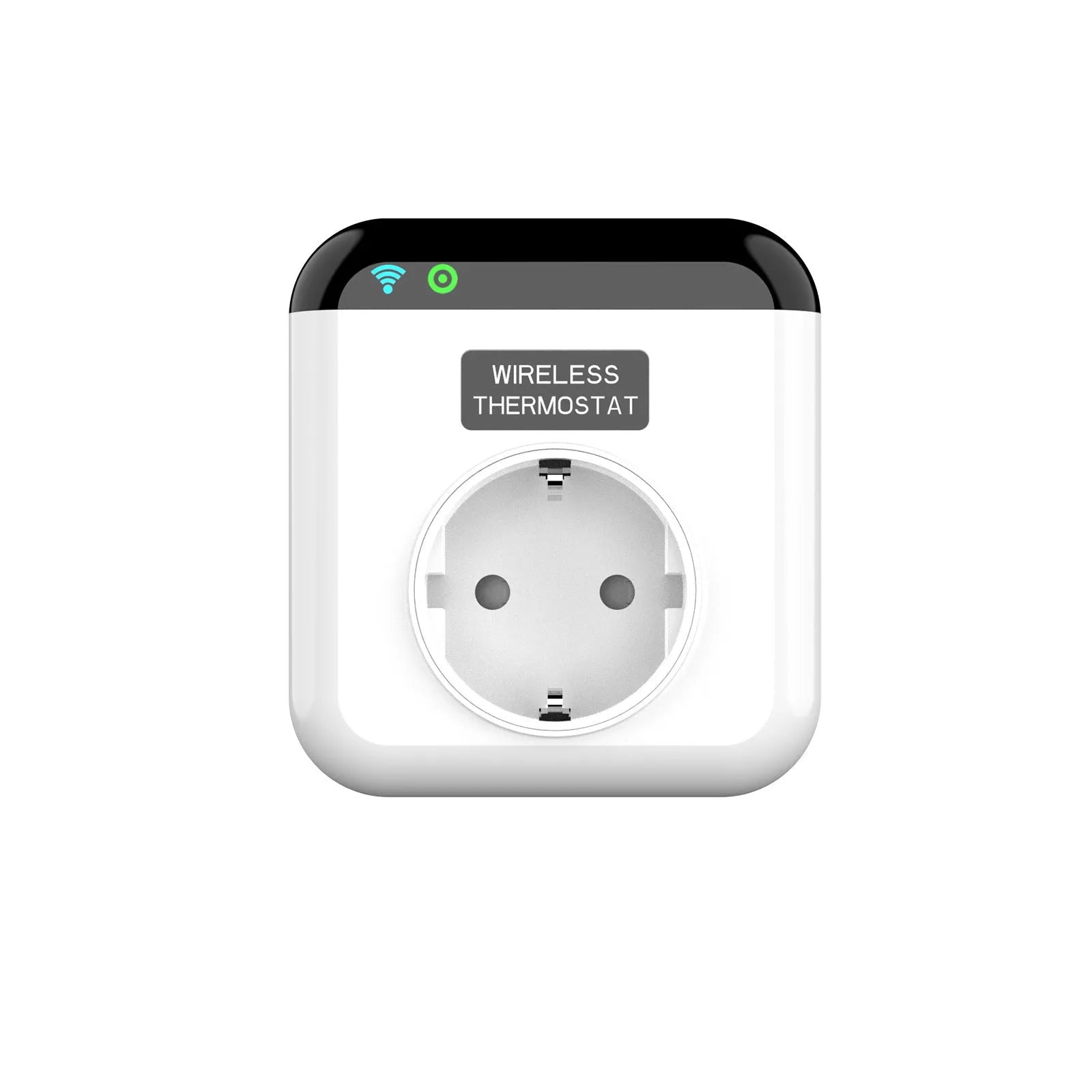 White EU standard smart socket with single outlet for voice and app remote control