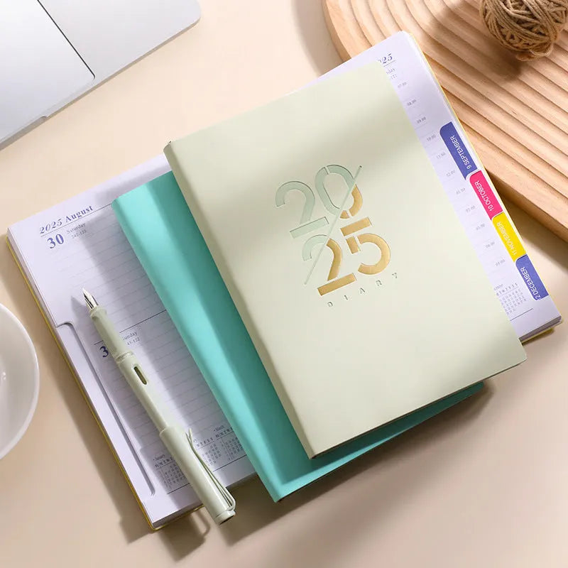 Soft faux leather A5 daily plan schedule book with 150 sheets of Dorian paper in multiple colours