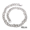 Small butterfly chain diamond rhinestone necklace in gold alloy with geometric pendant on 46cm chain