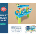 Children's 18-piece beach toy set with four-layer table in Beach Boat colours, plastic construction for water and sand play