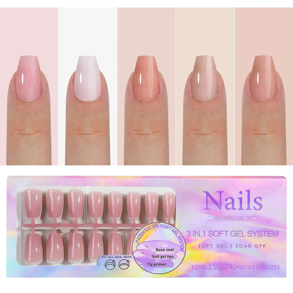 Nude seamless removable nail stickers in multiple colour options for ladies