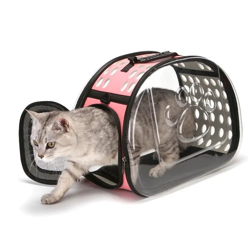 Pet backpack with transparent acrylic window and side vents for cats and small dogs, black colour, large size
