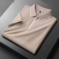Men's slim fit cotton blend business casual top with short sleeves in graphite grey colour