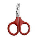 Stainless steel pet nail clippers with coloured plastic and rubber handle for dogs and cats