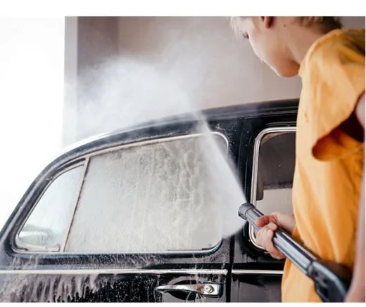 Rechargeable car washing machine portable cordless high pressure water spray washer 12V 20V with container and hose connector