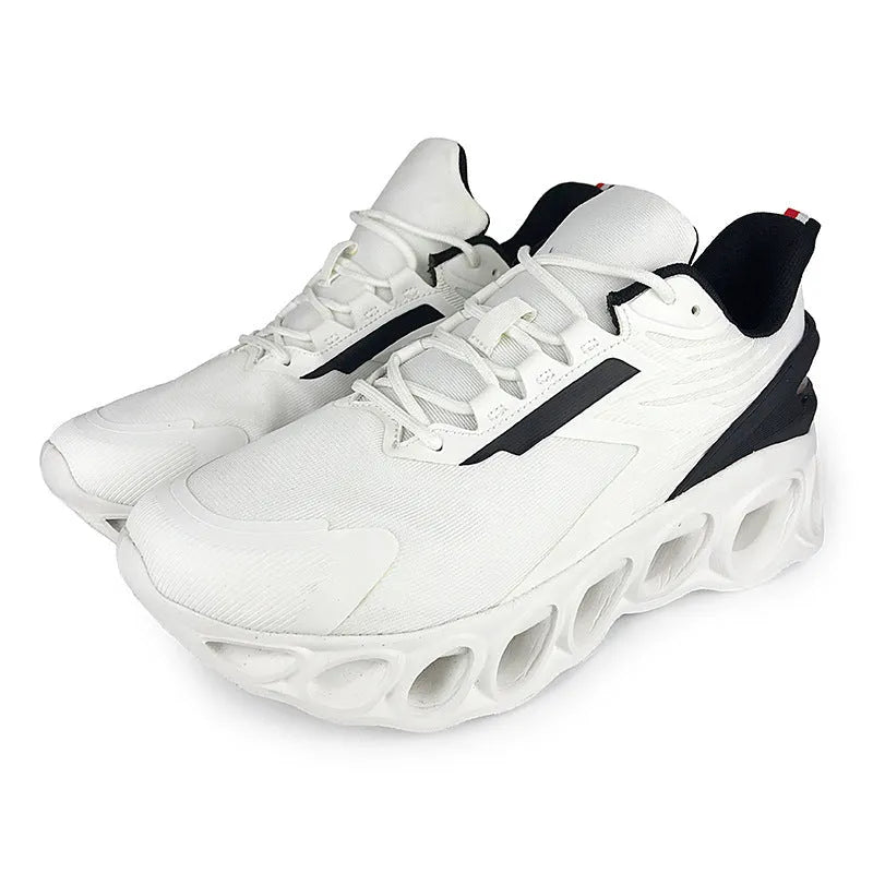 Men's breathable mesh sports shoes with EVA soles in black colour