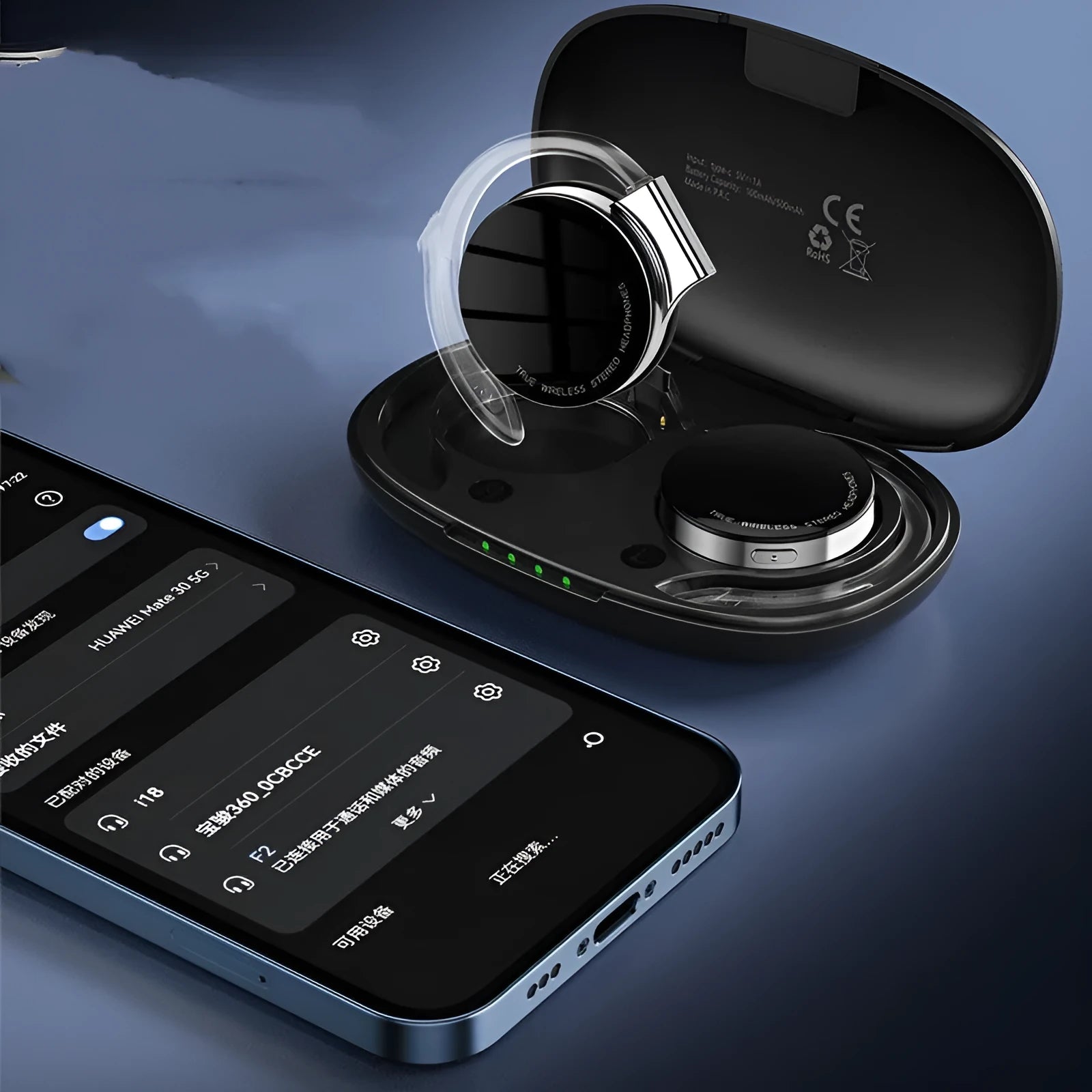 Black and white wireless sports Bluetooth earphones with in-ear fit.