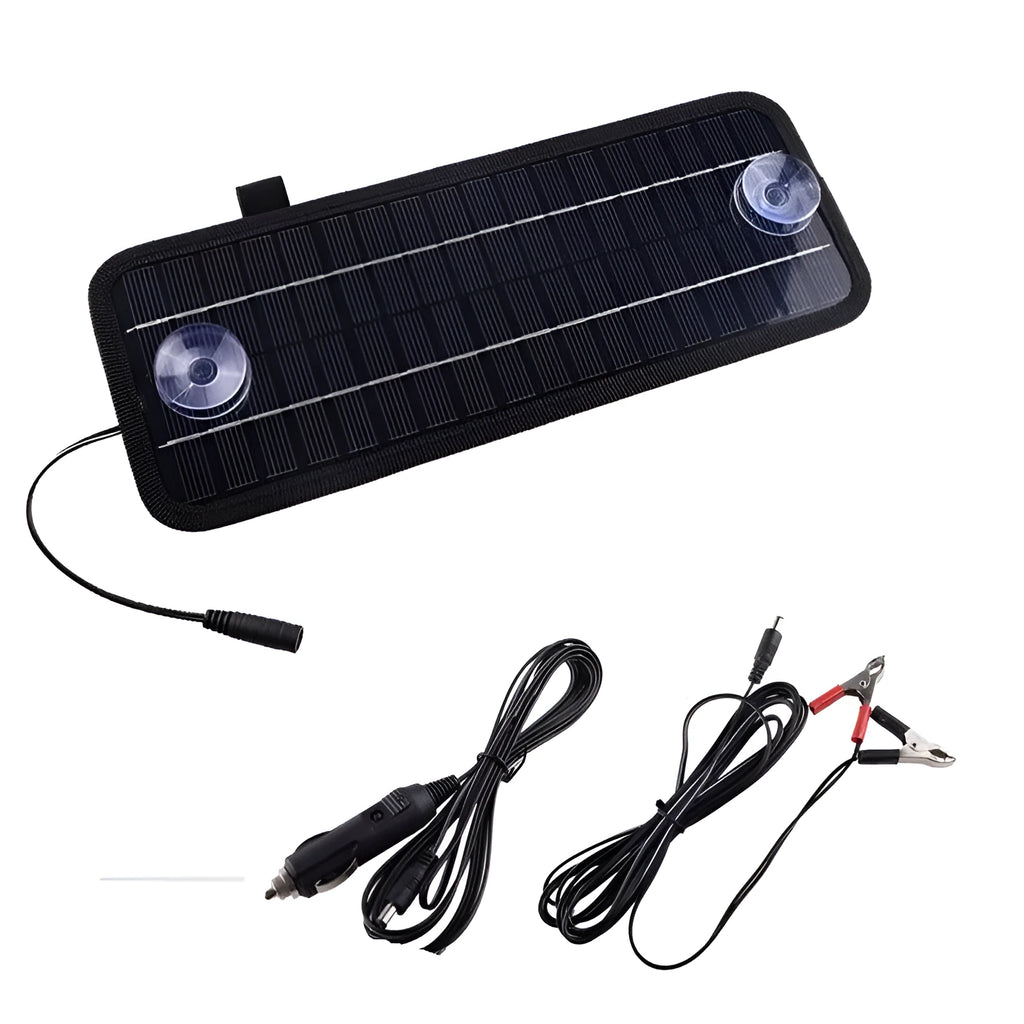 5W solar car battery charger monocrystalline silicon panel 320x120mm 435g with elastic straps