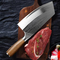 Stainless steel kitchen knife with 320mm blade length and forged 40cr13 steel construction