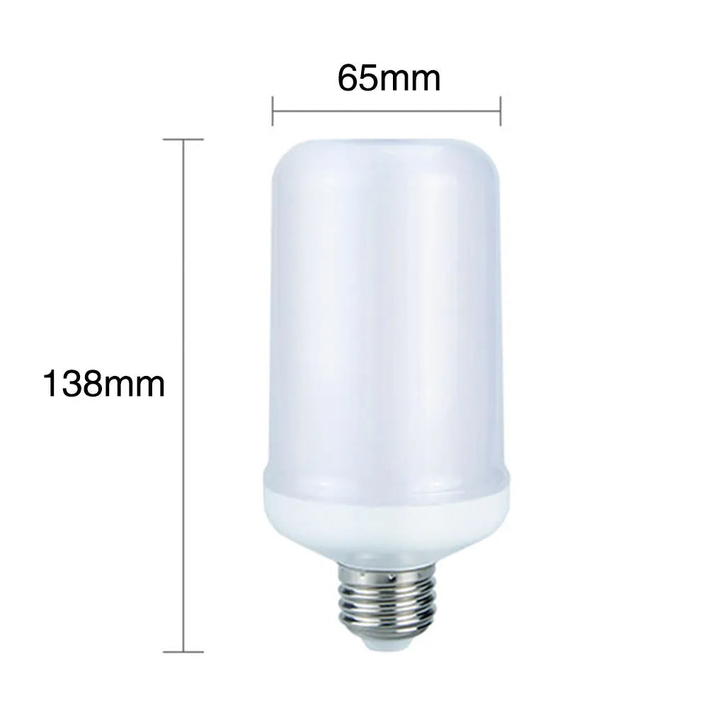 Decorative LED light bulb emitting a flickering orange flame-like glow.
